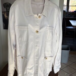 Talbots Plus Cream Shirt Jacket